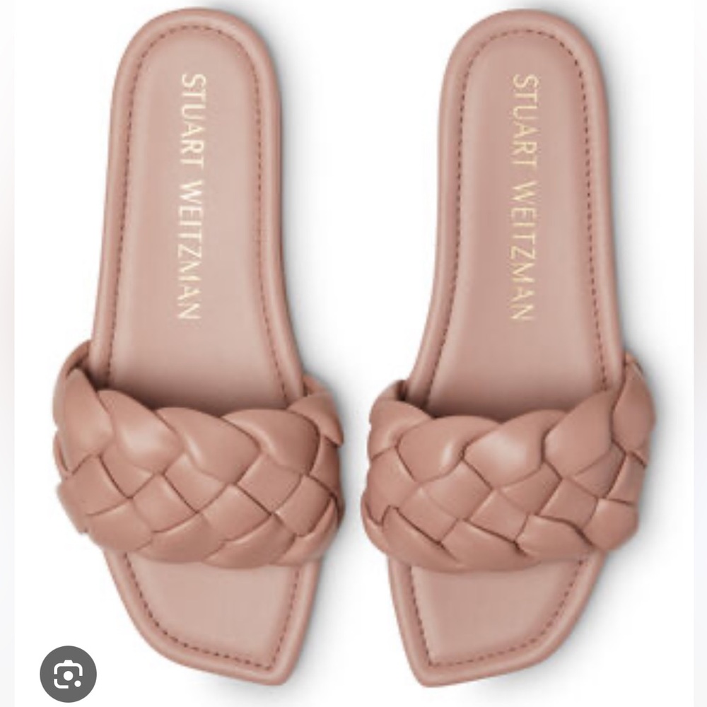 Stuart Weitzman Tan Braided Sandals 10 Narrow